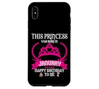 Cette Princesse est née en Janvier Funny Jan Birthday Queen Coque pour iPhone XS Max