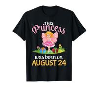 Cette Princesse est née Le 24 août, Anniversaire de ma Fille T-Shirt
