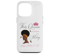 Cette Reine est née en mai, Anniversaire d'une Fille Afro-Noire Coque pour iPhone 13 Pro