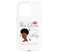 Cette Reine est née en mai, Anniversaire d'une Fille Afro-Noire Coque pour iPhone 15 Pro