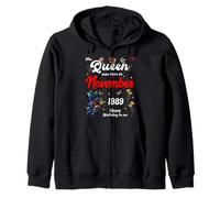Cette Reine est née en Novembre 1989, Anniversaire de Novembre : Femmes Sweat à Capuche