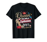 Cette reine est née en septembre 2007 anniversaire de septembre T-Shirt