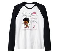 Cette Reine est née Le 7 mai, Anniversaire d'une Fille Afro-Noire Manche Raglan