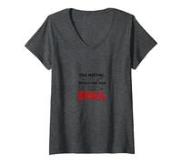 Cette réunion aurait dû être Un Bureau Amusant par e-Mail T-Shirt avec Col en V, Femme, Chiné Foncé, XXL