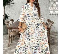 Cette robe babydoll décontracté à imprimé floral de style bohème à quatre couches, grande taille, est parfaite pour les journées de mi-été, les cérémonies de remise des diplômes, les invités de mariag