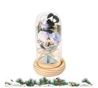 Cette Rose dans Un dôme sous Le Verre exprime Votre Amour et coule Romance - La et la - - Fleurs conservées à la Main Rose avec dôme Cadeau de Fleurs artificielles