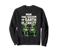 Cette Saison de Earth is Crazy Aliens Popcorn Meme Sweatshirt