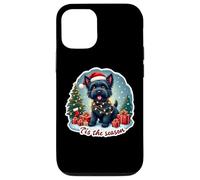 Cette Saison, Un Chien Terrier Russe Noir, Passe Un Joyeux Noël Coque pour iPhone 12/12 Pro