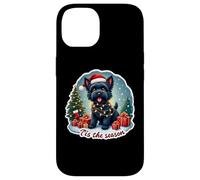 Cette Saison, Un Chien Terrier Russe Noir, Passe Un Joyeux Noël Coque pour iPhone 14