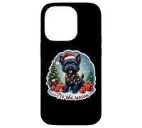 Cette Saison, Un Chien Terrier Russe Noir, Passe Un Joyeux Noël Coque pour iPhone 14 Pro