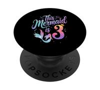 Cette Sirène Est 3 Tenue d'anniversaire pour Les Filles PopSockets PopGrip Adhésif