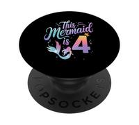 Cette Sirène Est 4 Tenue d'anniversaire pour Les Filles PopSockets PopGrip Adhésif