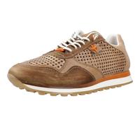 Cetti - Baskets Basses Luxe en Cuir perforé Beige à Semelle Running et Lacets élastiqués - Taille 44