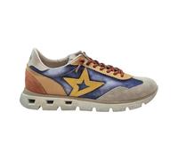 CETTI Chaussures de sport décontractées, baskets, cuir, cordon élastique, semelle décorée, semelle amovible, vintage pour homme, Jeans, 40 EU