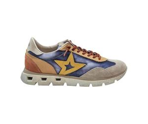 CETTI Chaussures de sport décontractées, baskets, cuir, cordon élastique, semelle décorée, semelle amovible, vintage pour homme, Jeans, 40 EU