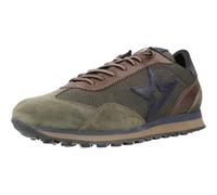 CETTI Chaussures de sport en cuir et mesh, décontractées, avec cordon élastique, semelle en caoutchouc, pour homme, Multicolore (Kombat), 43 EU