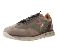CETTI Chaussures décontractées en cuir et textile, avec cordon élastique, semelle haute en caoutchouc, pour homme, kaki, 43 EU