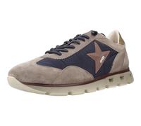 CETTI Chaussures décontractées en cuir et textile, avec cordon élastique, semelle haute en caoutchouc, pour homme, Bleu marine, 44 EU