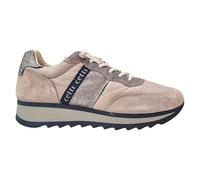 CETTI Chaussures décontractées en cuir et textile, talon bas, cordon élastique, semelle en caoutchouc, pour femme, Terre, 37 EU