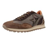 CETTI Chaussures décontractées en cuir, imprimé animal, léopard, cordon élastique, semelle en caoutchouc, pour femme, Cacao, 36 EU