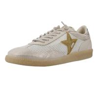 Cetti Confortable Y Fresca Baskets Femme 1385 en REJILLA Blanc Y Cuir Or Talla 38