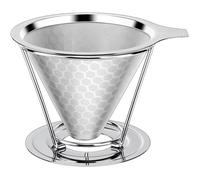 ceuao Filtres a cafe Reutilisables, Filtre Permanent de Inox | Porte Filtre de Precision a Double Couche | Filtre Cafe a Main | ,8