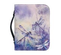 Ceudet A and Purple - Housse de bible en cuir synthétique avec poignée et fermeture éclair pour femme - Motif fleurs de style bohème - Taille XXL, Lavande violette et papillon, xx-large