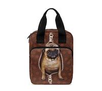 Ceudet AFlowers Sac de bible pour homme et femme avec poignée et poche zippée, Patte de chien carlin, Taille unique