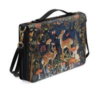 Ceudet Bear APrinted Bible Cover Case, Women Bible Covers Carry Book Case Portable Bible Study Tote Bag for Christian, Robuste Bible Holder Bible Accessories, L, Cerf champignon floral multicolore,