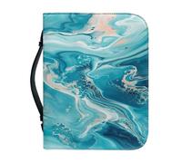 Ceudet Bible Covers Étui de protection pour femme Grand sac de transport pour la Bible, Marbre bleu 01, L