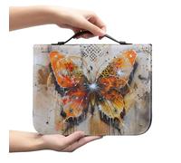 Ceudet Boho ACarring Housse de bible en cuir synthétique pour femmes et filles avec poignée supérieure Accessoires, Papillon orange, M