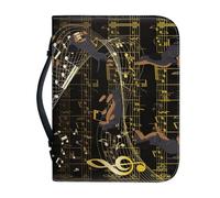 Ceudet Couverture de la Bible personnalisée personnalisable en polyuréthane pour protéger le livre de la Bible, Chien drôle avec notes de musique, L