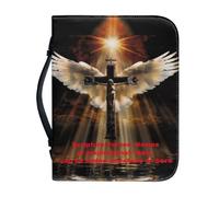 Ceudet Couverture de la Bible personnalisée pour femme - Étui élégant et personnalisé avec poignées - Étui biblique pour journal, ajoutez des noms, des écritures, des textes inspirants, croix florale