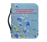 Ceudet Couverture de la Bible personnalisée pour femme - Étui élégant et personnalisé avec poignées - Étui biblique pour journal, ajoutez des noms, des écritures, des textes inspirants, croix florale