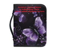 Ceudet Couverture de la Bible personnalisée pour femme - Étui élégant et personnalisé avec poignées - Étui biblique pour journal, ajoutez des noms, des écritures, des textes inspirants, croix florale