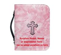 Ceudet Couverture de la Bible personnalisée pour femme - Étui élégant et personnalisé avec poignées - Étui biblique pour journal, ajoutez des noms, des écritures, des textes inspirants, croix florale