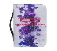 Ceudet Couverture de la Bible personnalisée pour femme - Étui élégant et personnalisé avec poignées - Étui biblique pour journal, ajoutez des noms, des écritures, des textes inspirants, croix florale