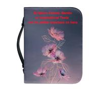Ceudet Couverture de la Bible personnalisée pour femme - Étui élégant et personnalisé avec poignées - Étui biblique pour journal, ajoutez des noms, des écritures, des textes inspirants, croix florale