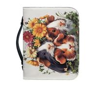 Ceudet Couverture de la Bible pour femme Grande capacité Sac quotidien Étui pour livre d'église Écriture Protecteur Cadeaux de vacances, Cochon d'Inde, marguerite, M
