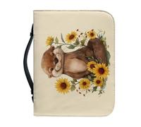 Ceudet Couverture de la Bible pour femme Grande capacité Sac quotidien Étui pour livre d'église Écriture Protecteur Cadeaux de vacances, Adorable tournesol loutre, M
