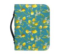 Ceudet Couverture de la Bible pour femme Grande capacité Sac quotidien Étui pour livre d'église Écriture Protecteur Cadeaux de vacances, Feuilles florales de citron élégantes, X-Large