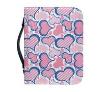 Ceudet Couverture de la Bible pour femme Grande capacité Sac quotidien Étui pour livre d'église Écriture Protecteur Cadeaux de vacances, Cœur rose, XXLarge