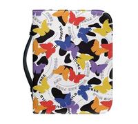 Ceudet Couverture de la Bible pour femme Grande capacité Sac quotidien Étui pour livre d'église Écriture Protecteur Cadeaux de vacances, Graffiti papillon, L