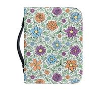 Ceudet Couverture de la Bible pour femme Grande capacité Sac quotidien Étui pour livre d'église Écriture Protecteur Cadeaux de vacances, Marguerite colorée et feuille de, XXLarge