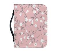 Ceudet Couvertures de livre pour couverture rigide pour homme et femme avec poches en cuir, Petite fleur blanche, xx-large