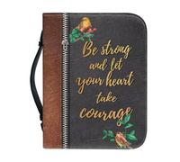 Ceudet Étui à imprimé AA pour femmes et filles, sac fourre-tout en cuir synthétique avec poignées et fermeture éclair, sac biblique pour l'école et l'église, Moineau mignon - Noir, L