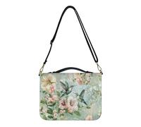 Ceudet Étui bible imprimé lion en 3D avec rangement pour stylos, étui en cuir pour femmes et filles, sac de transport pour la Bible, noir, taille XL, Fleurs imprimées colibri - Vert, L