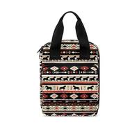 Ceudet Étui de Bible avec marque-page pour homme et femme avec poche zippée, Cheval géométrique tribal, Taille unique