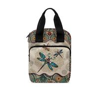Ceudet Étui de Bible avec marque-page pour homme et femme avec poche zippée, Mandala libellule bohème, Taille unique