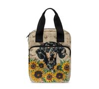 Ceudet Étui de Bible avec marque-page pour homme et femme avec poche zippée, Teckel tournesol rétro, Taille unique